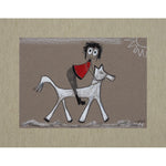 Carica l&#39;immagine nel visualizzatore di Gallery, Fantino con cavallo snob - Pastello a cera e olio su carta
